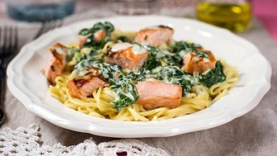 Photo of Паста с лососем и шпинатом